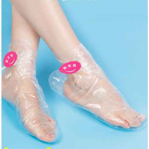 100pcs PE Plastic Disposable Foot Bags Detox SPA Transparent Film Foot Cover Remove Chapped Foot Care Tools