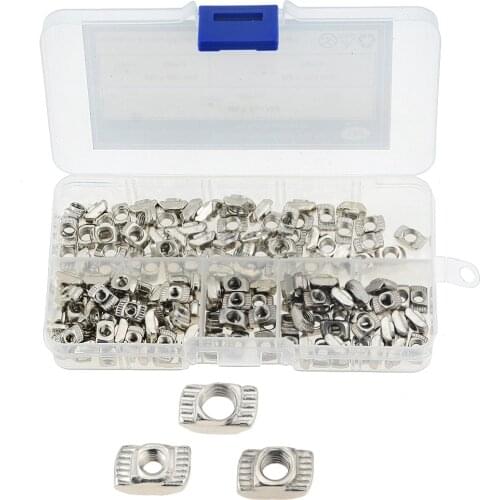 160PCS/BOX M3 M4 M5 For 20 Series Slot T-nut Sliding T Nut Hammer Drop In Nut Fasten Connector 2020 Aluminum Extrusion