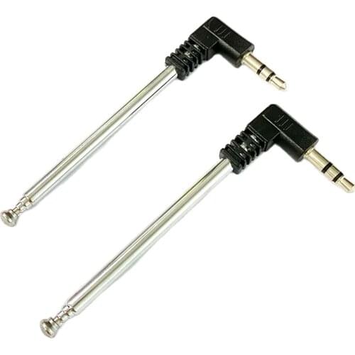 2pcs FM Radio Antenna Phone 3.5mm Connector Extensible Aerial HIFI Frequency Modulation Telescopic Antenna 250mm