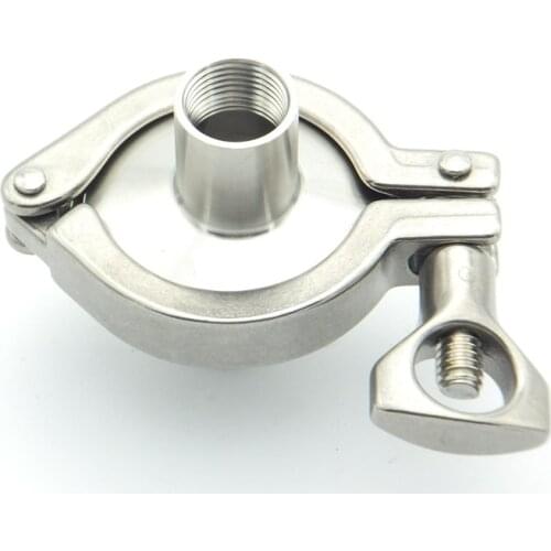 304 Stainless Steel Sanitary Pipe Fitting Set 1/4" BSP Female Thread Ferrule + 1/2" Tri Clamp + Silicon Gasket For Home Brew