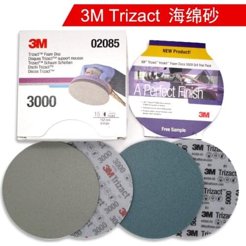 6 Inch 152mm Flocking Sponge Sanding Disc Sandpaper Back Velvet Wet & Dry Hook Loop 3000-5000 Grit for Polishing & Grinding