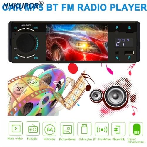 1 Din Car MP5 player FM Radio Autoradio Bluetooth Multimedia Player USB AUX Support Reversing Camera Steering Wheel Control