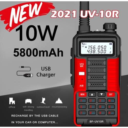 BaoFeng UV 10R Plus Two Way Radio Walkie Talkie Long Range Ham CB Radio HF Transceiver Portable Radio UV10R For Hunt Forest City