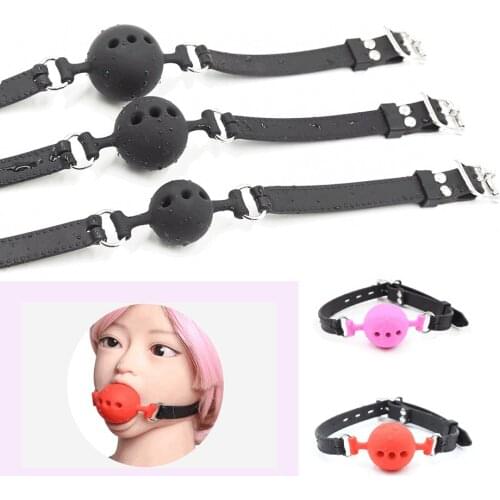 BDSM Oral Bondage Soft Silicone Gag Ball Gear Fetish Open Mouth Breathable Sex Toys For Couples Exotic AccessoriesCosplay Slave
