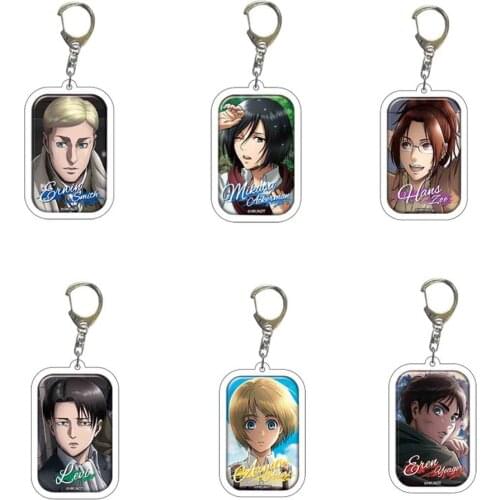 Japanese Anime Keychain Attack on Titan Car Key Chain Bag Pendant Accessories Shingeki No Kyojin Cartoon Key Ring Friends Gifts
