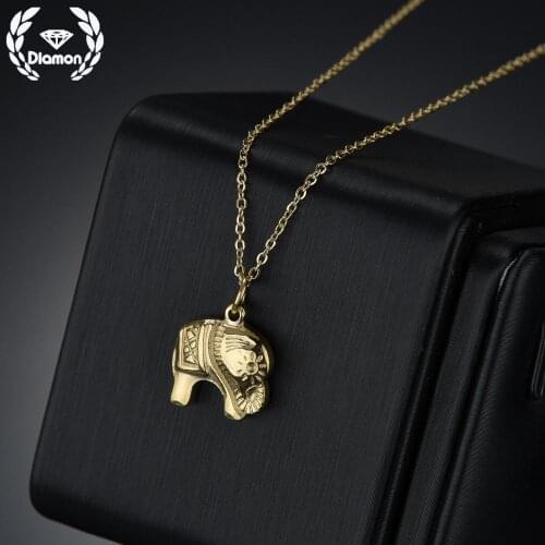 Diamon New Fashion Thai Elephant Individual Pendants Necklaces For Women Vintage Charm Gold Choker Christmas Birthday Gift