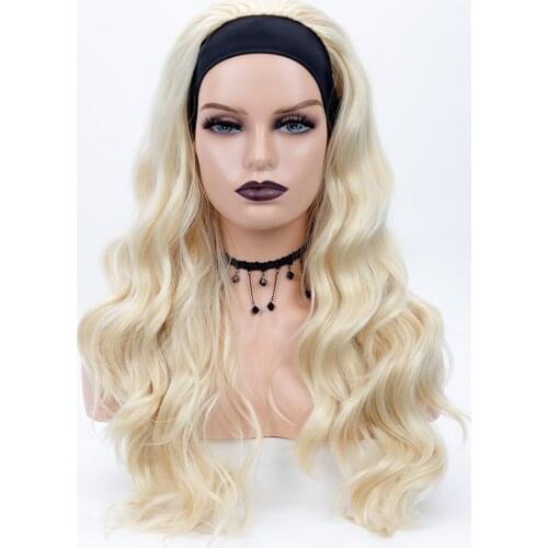 Long Wavy Headband Wig WineRed Black Blonde Wigs For Women Synthetic Hair Natural Wigs Heat Resistant Fiber Cosplay Wig