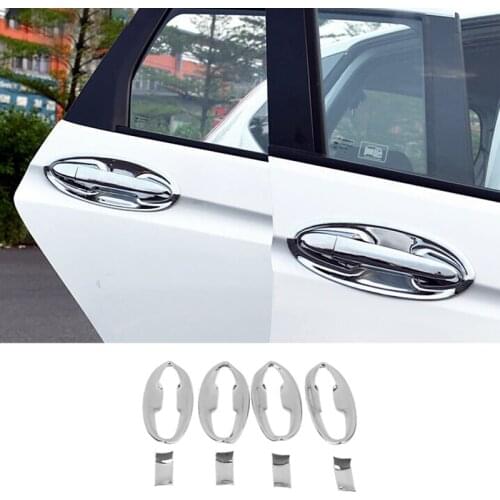 For HONDA FIT JAZZ 2014 2015 2016 2017 2018 ABS Chrome Car Door protector handle Bowl Cover Trim car styling Accessories 8pcs
