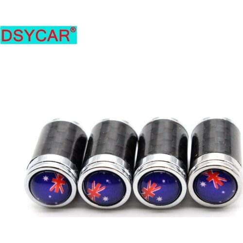 DSYCAR 4Pcs/Set Car Copper Carbon Fiber Tire Valve Stems Caps Wheel Tires Tire Stem Air Cap Airtight Covers Wheels Tires Parts