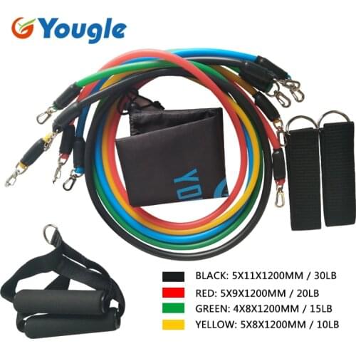 YOUGLE 11 Pcs/Lot Resistance Bands Loop Pilates Yoga Pull Rope For Workout Exercise