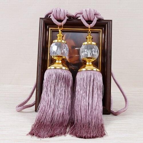 European Crystal Ball Tassel Fringe Curtain Bandage Bedroom Living Room Hanging Ball Tassel decorative balls