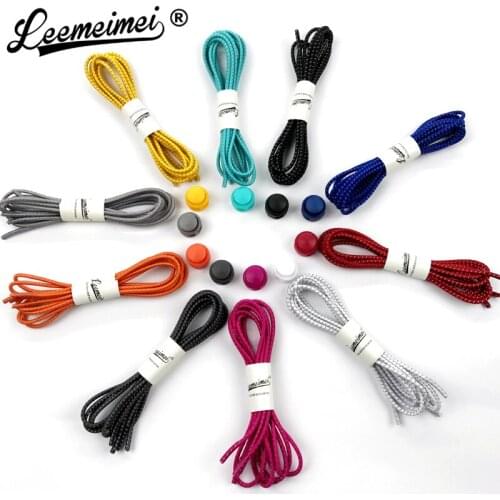 Locking Safety Elastic Shoelace No Tie Lazy Reflective Color Elastic Shoe Lace Round Elastic Rope Avoid Lazy Children Shoelace