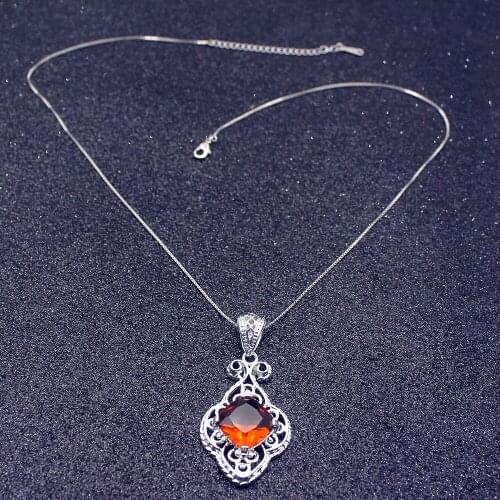 Hermosa Dashing Fashion Jewelry HoneyTopaz Silver Color For Women Charms Pendant Chain Necklace 20 Inch