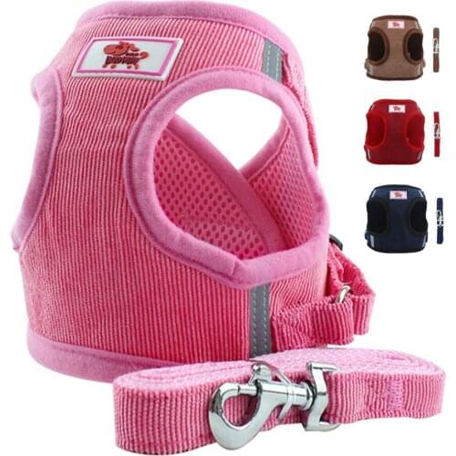 Quality Breathable Small Dog Pet Harness and Leash Set Puppy Cat Vest Reflective Harness Collar For Chihuahua Pug Bulldog Cat