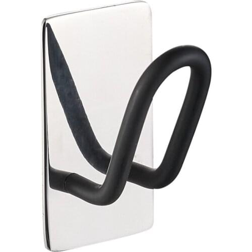 No Screw Need Modern 304 Stainless Steel Self Adhesive Bathroom Square Towel Hook Coat Hat Door Hook Hanger Bathroom Accessories