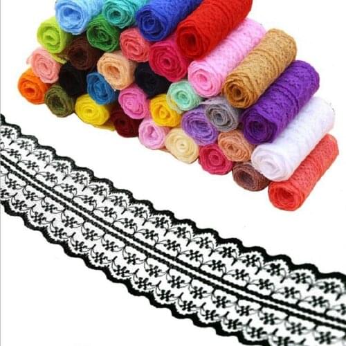 Polyester Lace Trim Ribbon 4.5cm Apparel Sewing/Fabric DIY craft Garment Decoration Wedding birthday party Scrapbook necklace Wh