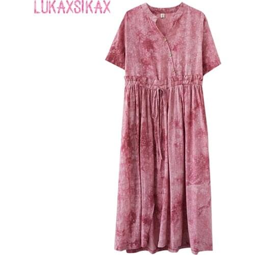 LUKAXSIKAX Summer Linen Dresses