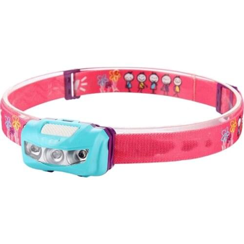 Cute Kids IPX6 Waterproof Adjustable LED Headlamp Outdoor Headlight Pink