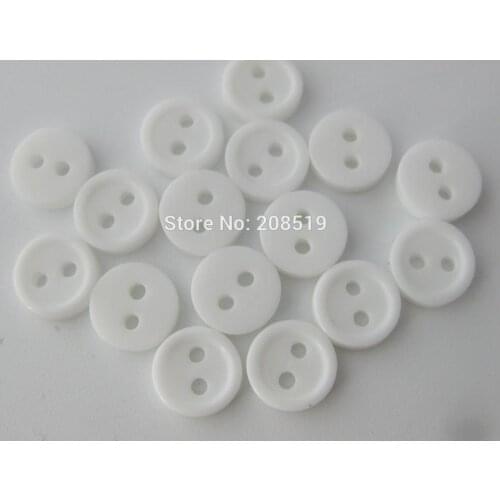 NBNOSS Mini white buttons resin 7.5mm (appro 0.3") 300pcs/lot little button craft accessories