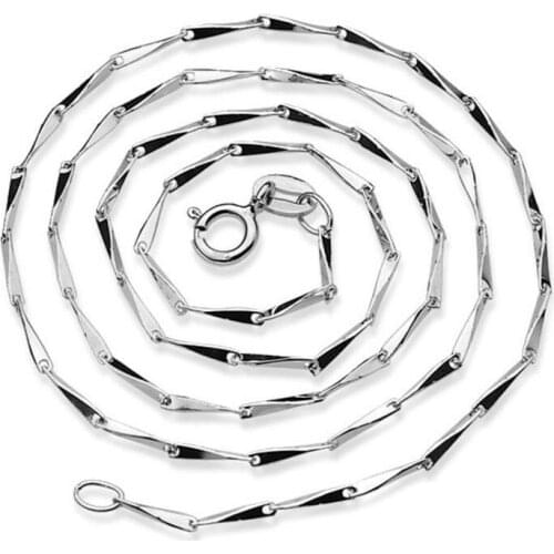925 Sterling Silver Fashion Bar Chain Necklace 45cm For Male Female Necklace Pendant Jewelry Wholesale S-N15