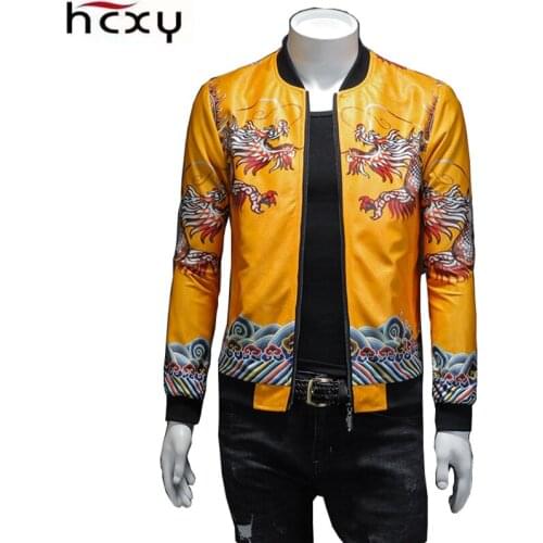HCXY 2019 Baseball Jacket Men New autumn and winter Casual Chinese style Fashion Slim Bomber Jackets Men Overcoat Mens Jackets