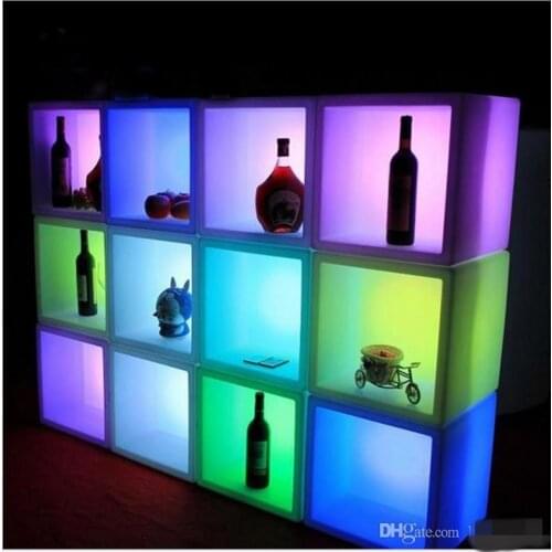 New led furniture Waterproof Rechargeable LED display bar cabinet 40CMx40CMx40CM colorful changed wine cabinet bar disco supply
