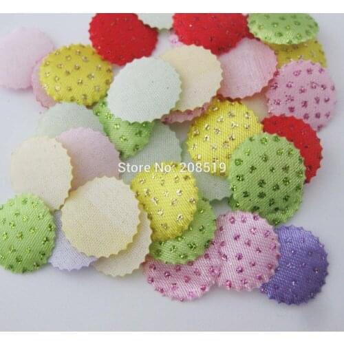 PA0061 shiny felt patches nonwoven 150pcs Multicolors 15mm Round Appliques Kids clothes Embellishment