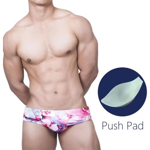 Swimming Trunks With Push Pads 2021 New Triangle Quick Drying Swimwear European And American Fashion Mens Bikini Beach Surfing