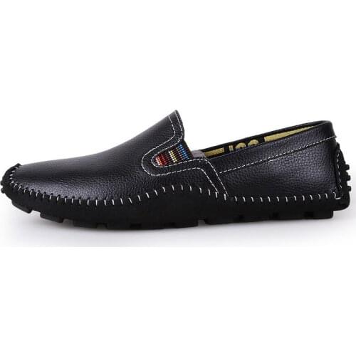 Casual Men Shoes Sneakers Driving Shoes Genuine Leather Moccasin Comfortable Dress Shoes Big Size Slip-on Loafers Flat Footwear