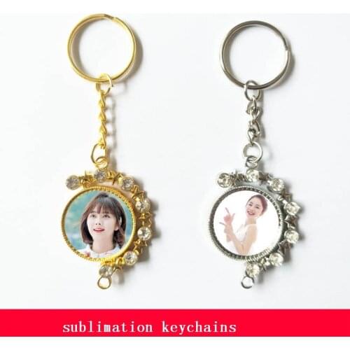Blank key ring for sublimation thermal transfer printing keychains for woman custom key chain star moon jewelry new style