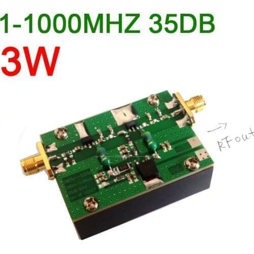 1MHZ-1000MHZ 35DB 3W RF Amplifier HF VHF UHF FM transmitter Broadband RF Power Amplifier F Ham Radio Walkie talkie Shortwave