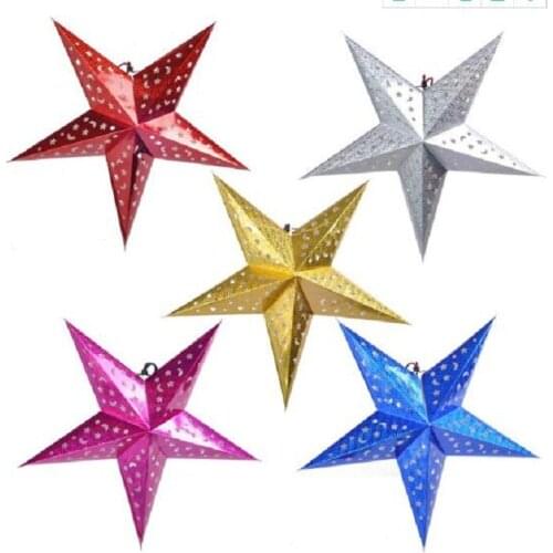 Christmas Ornament 30cm Paper five-star star lampshade Christmas scene layout Paper Lanterns Decorations
