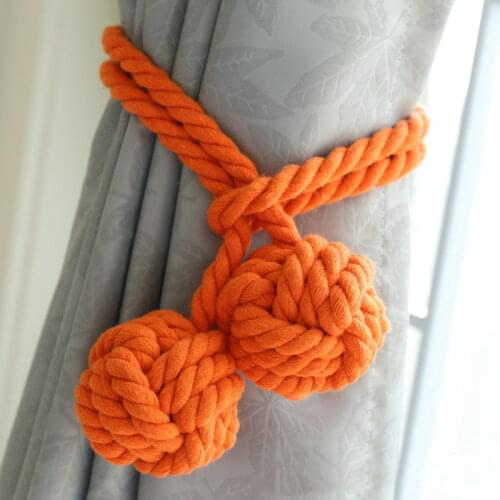 Cotton rope Curtain Tied Ball Hand-woven Cotton Straps Hanging BallCurtain Tieback Boho Decor Living Room Decoration Accessories