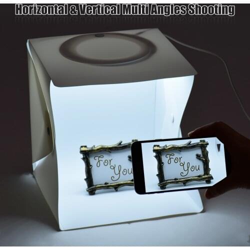 Andoer 22*23*24cm Foldable Studio Light Box 5500K White Light Brightness Adjustable LED Photo Photography Shooting Tent Softbox