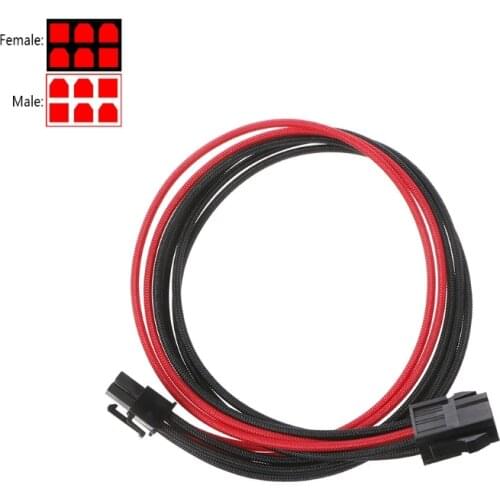 Sleeved Black&Red GPU 6Pin PCIE PCI Express Male to Female Power Extension cable