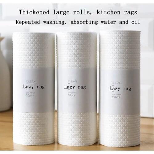 Thickened Rolls of Rags, Kitchen Paper, Kitchen Paper Towels, Oil-Absorbent And Water-Absorbent Dish Cloth, Disposable Rags