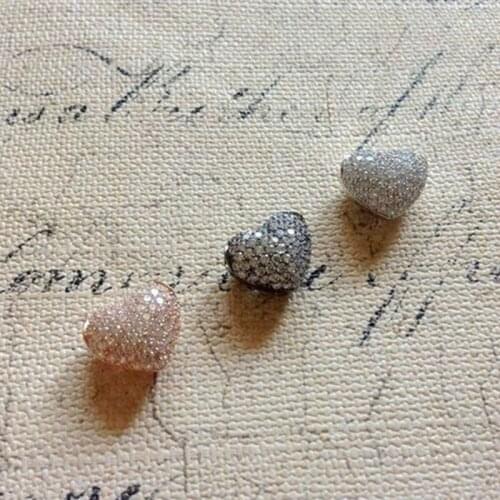 High Quality Promotion Zircon & Copper 14*12MM Heart Jewelry Charm Necklace Pendant