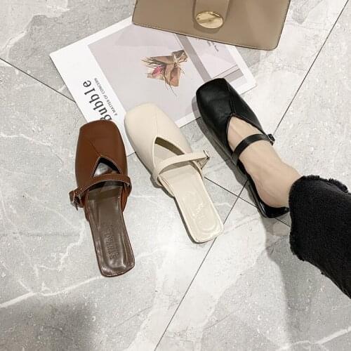 Women singles shoes Spring fashion solid color personality simple Square head style shopping daily womens casual shoes U30-19