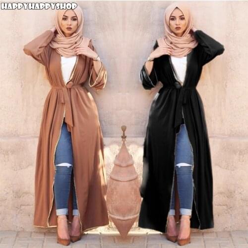 Summer Beading Cardigan Women Dubai Chiffon Open Front Abaya Kaftan Muslim Ramadan Maxi Dress Islamic Turkish Party Robe Gown