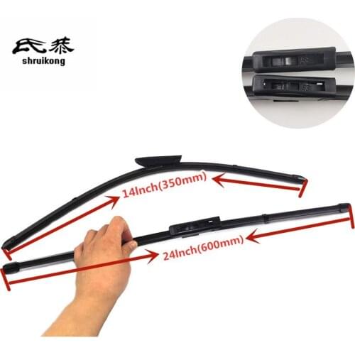 2pcs/Lot For Renault Captur J5 H5 (From 2013 Onwards) Car Styling Stickers Wiper Blades 24"+14" Fit Bayonet Type Wiper Arms Only