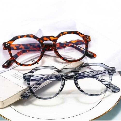 2021 new irregular Korean Fashion Blue proof flat lens multi color full frame glasses