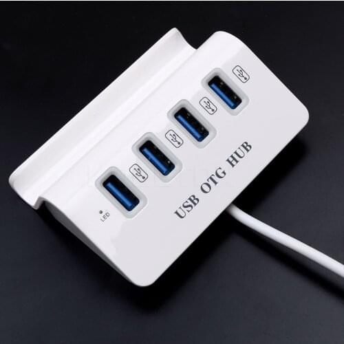 4 Ports USB OTG Hub Micro USB3.0 HUB 480Mbps Adapter OTG Cable Splitter Converter for Windows Tablet, Android Smartphone,PC r15