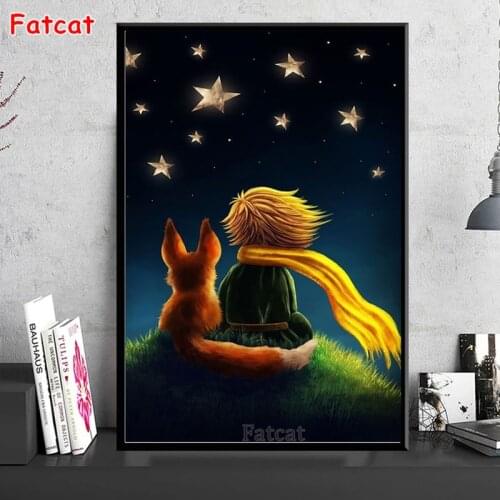 Diy Diamond Embroidery Little Prince Fox Star Painting Full Square/Round Rhinestone Cross Stitch Mosaic Northern Europe PP1720