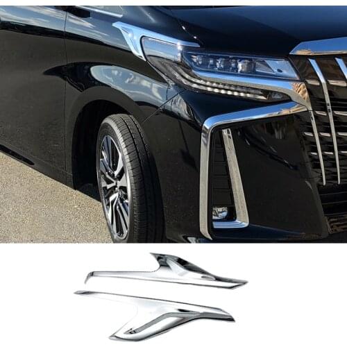 Car Front Bumper Headlight Eyebrow Fog Light Eyebrow Decoration Strip for Toyota Alphard 2016-2020