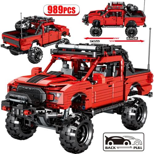 City Technical MOC Pull Back Classic Car Building Blocks Creator Mechanical Supercar Racing Vehicle Bricks Toy For Children