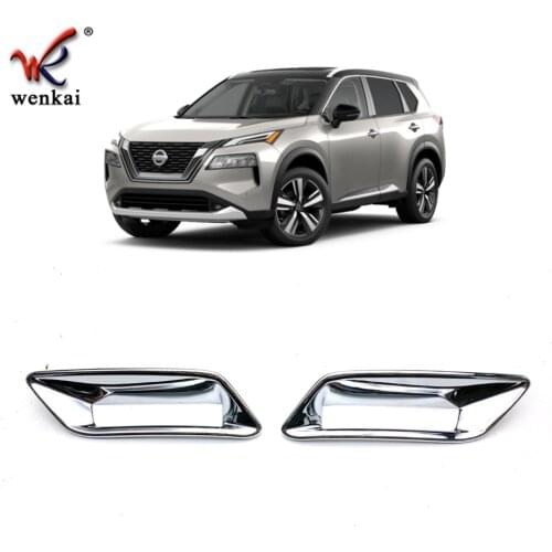 For 2021 2022 Nissan Xtrail X-trail Rogue Rear Fog Lamp Light Cover Sticker Bumper Trim ABS Chrome