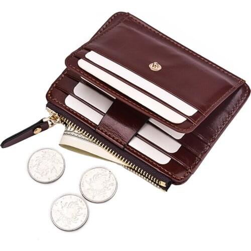 Mens Card Wallet Short Leather Retro Multi-card Card Holder Money New Minimalist Purse Coins Bag