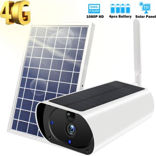 HISMAHO Solar Panel IP Camera Outdoor 3G 4G SIM Card 1080P HD CCTV Camera Battery Home Security Camera 2 Way Audio Metal Shell