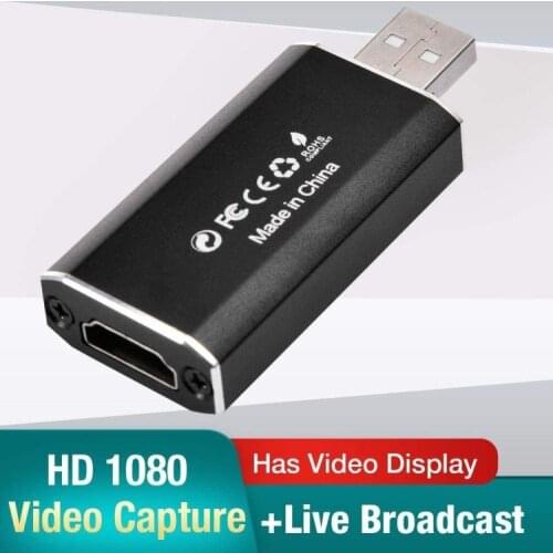 1080P HD Video Capture Card USB 2.0 HDMI Video Capture Record Box, Used for PS4 Game DVD Camcorder Recording Real-time Stream