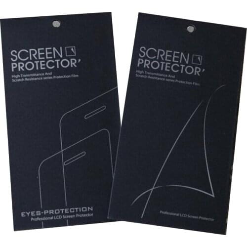 50PCS/ Lot 9x16.8cm Black Mobile Phone Screen Protector Paperboard Package Box Cardboard Cell Phone Protective Film Packing Case